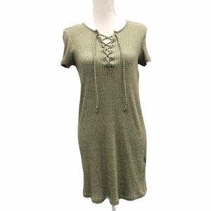 Roxy Boho Beach Casual Knit Short Sleeve Dress